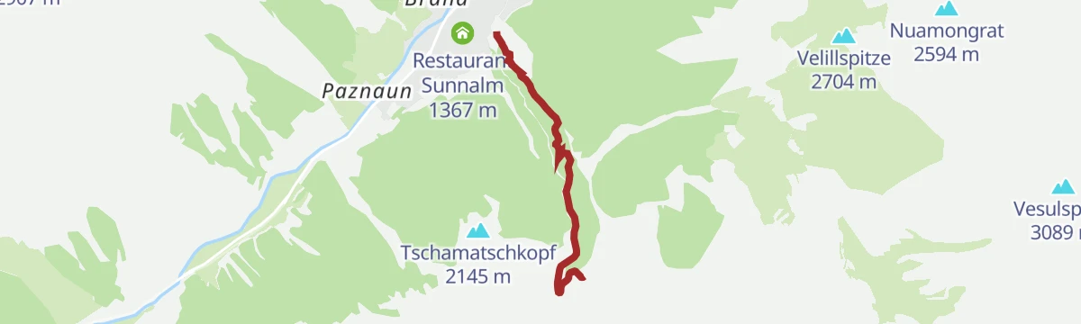 Route map: Der Schatz des Fimbabachs - Ischgl